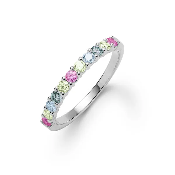 Personalized Rosecliff Birthstone Stackable Ring in 14k Gold sold by Haverhill