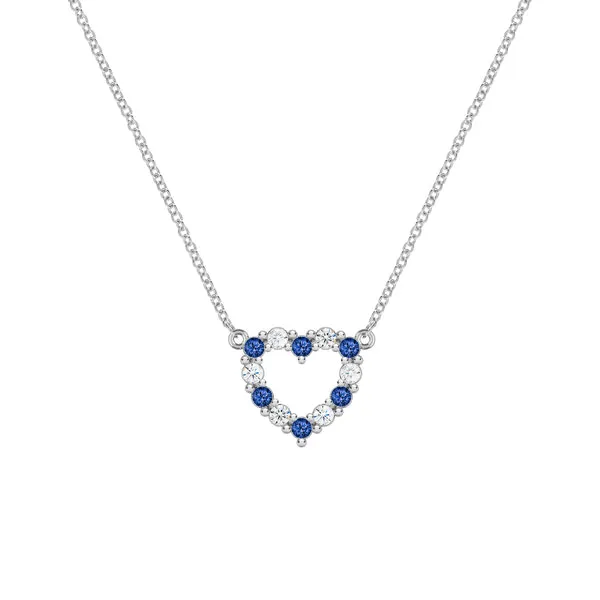 Personalized Rosecliff Small Heart Birthstone Necklace in 14k Gold sold by Haverhill