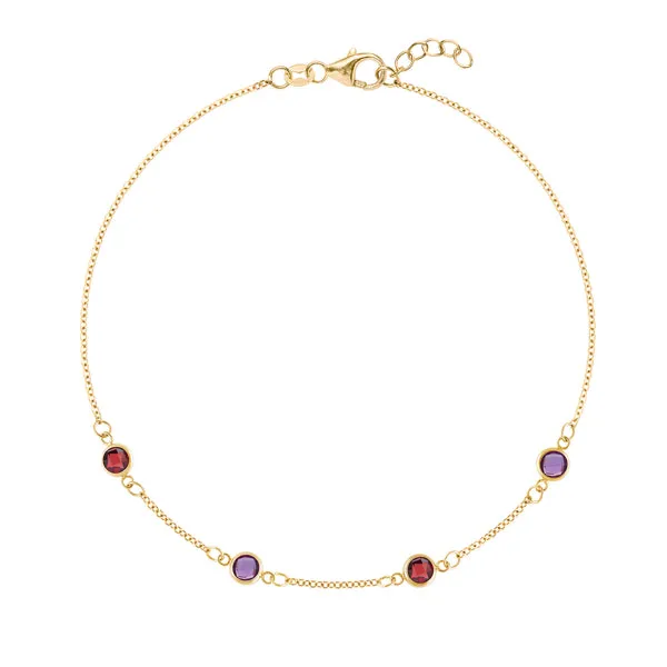Personalized Classic 4 Birthstone Bracelet in 14k Gold sold by Haverhill