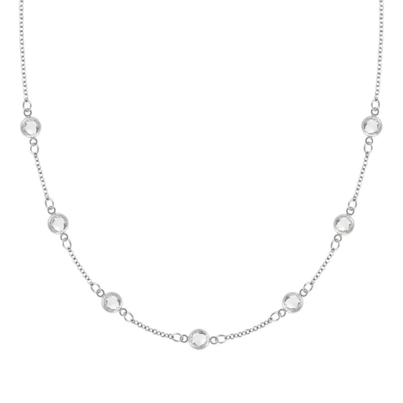 Personalized Classic 7 Birthstone Necklace in 14k Gold sold by Haverhill