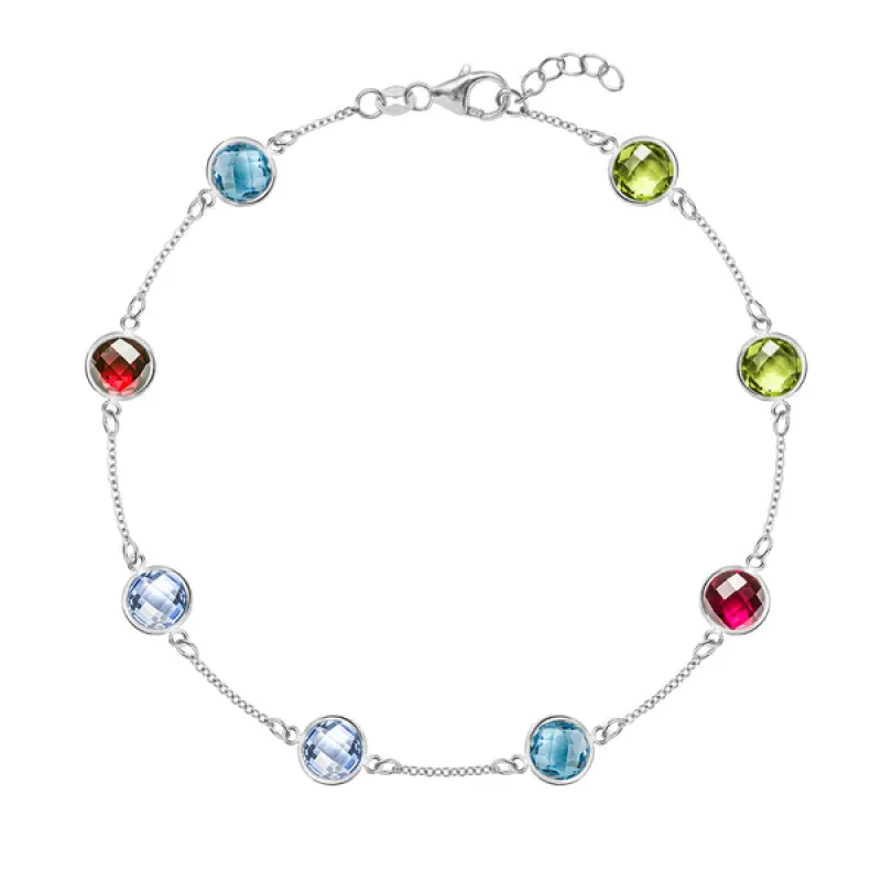 Personalized Grand 8 Birthstone Bracelet in 14k Gold sold by Haverhill
