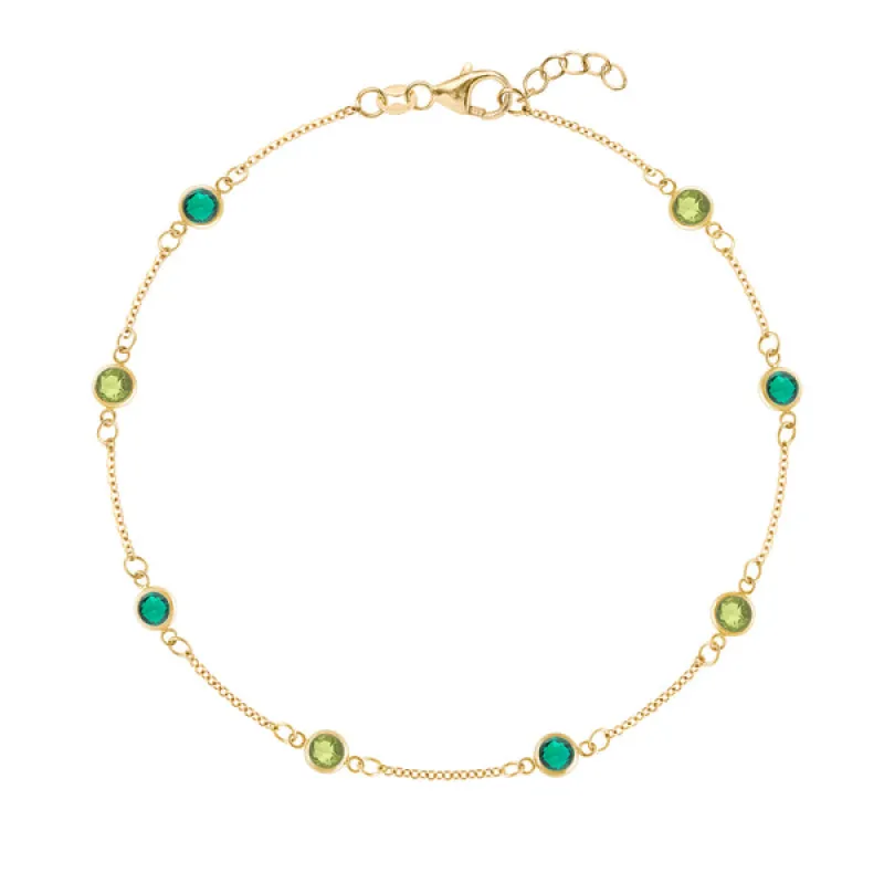 Personalized Classic 8 Birthstone Bracelet in 14k Gold sold by Haverhill