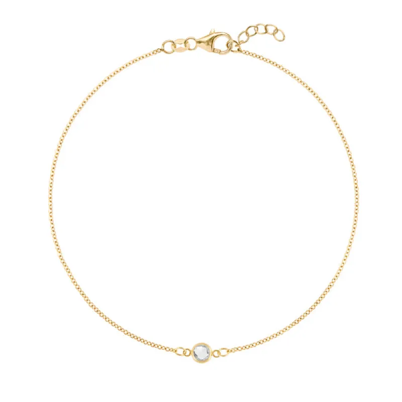 Personalized Classic 1 Birthstone Bracelet in 14k Gold sold by Haverhill