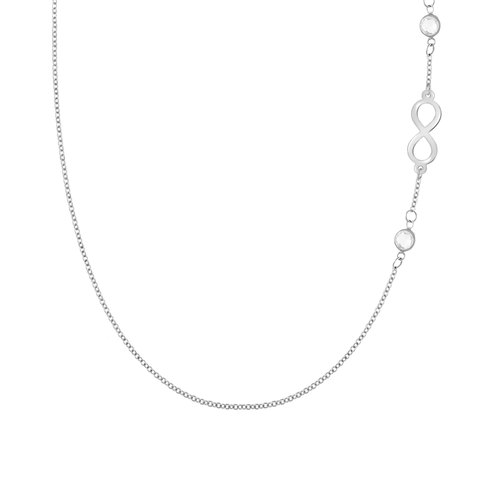 Personalized Classic Infinity & 2 Birthstone Necklace in 14k Gold sold by Haverhill product image thumbnail 5