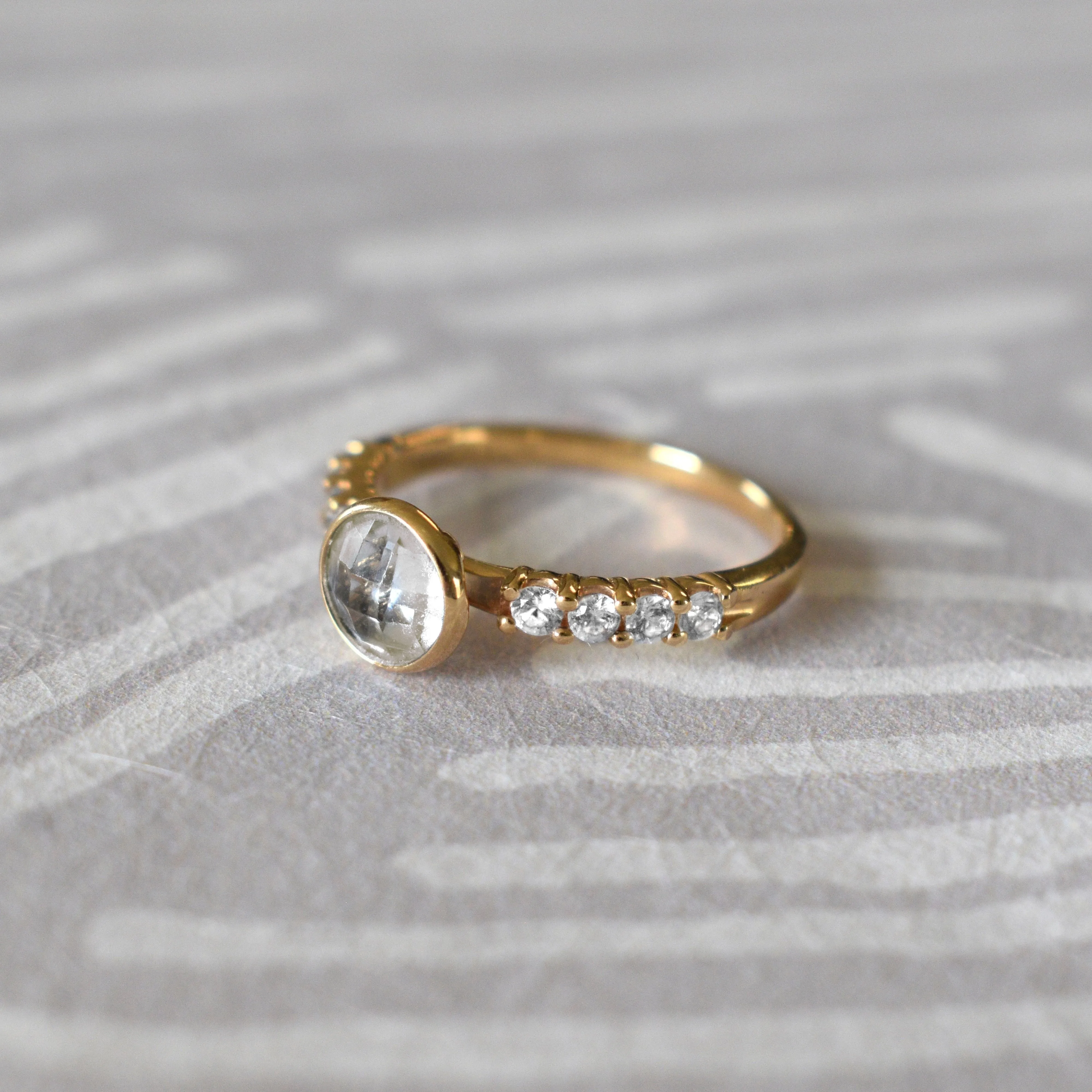 Rosecliff Grand White Topaz Ring in 14k Gold (April) sold by Haverhill product image thumbnail 3