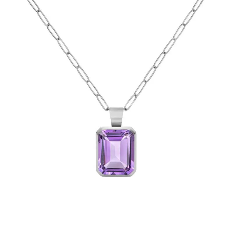 Warren Amethyst Pendant in 14k Gold (February) sold by Haverhill