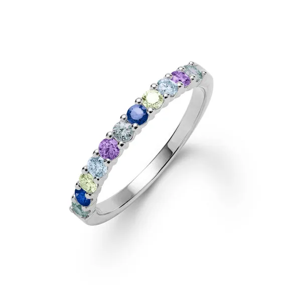 Personalized Rosecliff Birthstone Stackable Ring in 14k Gold sold by Haverhill