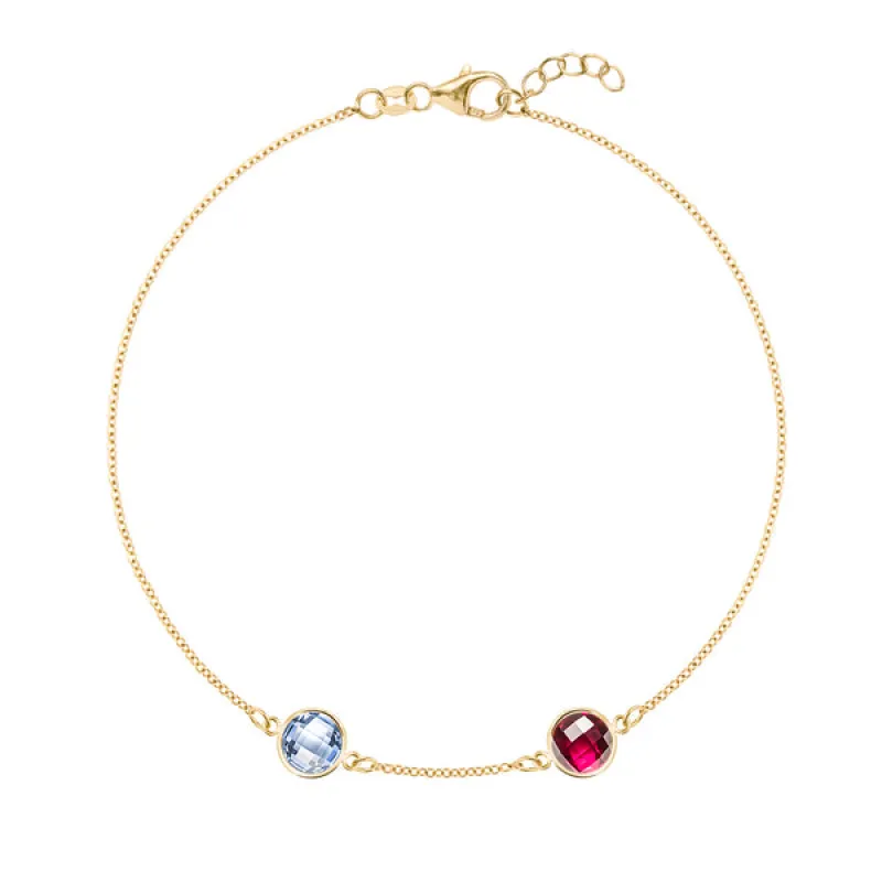 Personalized Grand 2 Birthstone Bracelet in 14k Gold sold by Haverhill