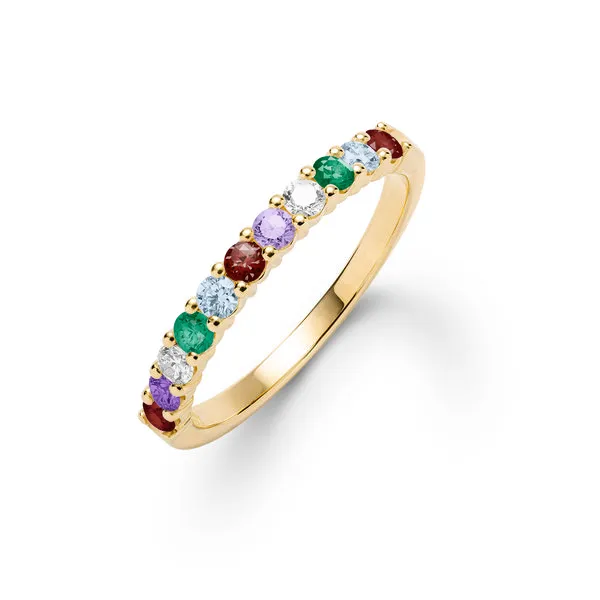 Personalized Rosecliff Birthstone Stackable Ring in 14k Gold sold by Haverhill