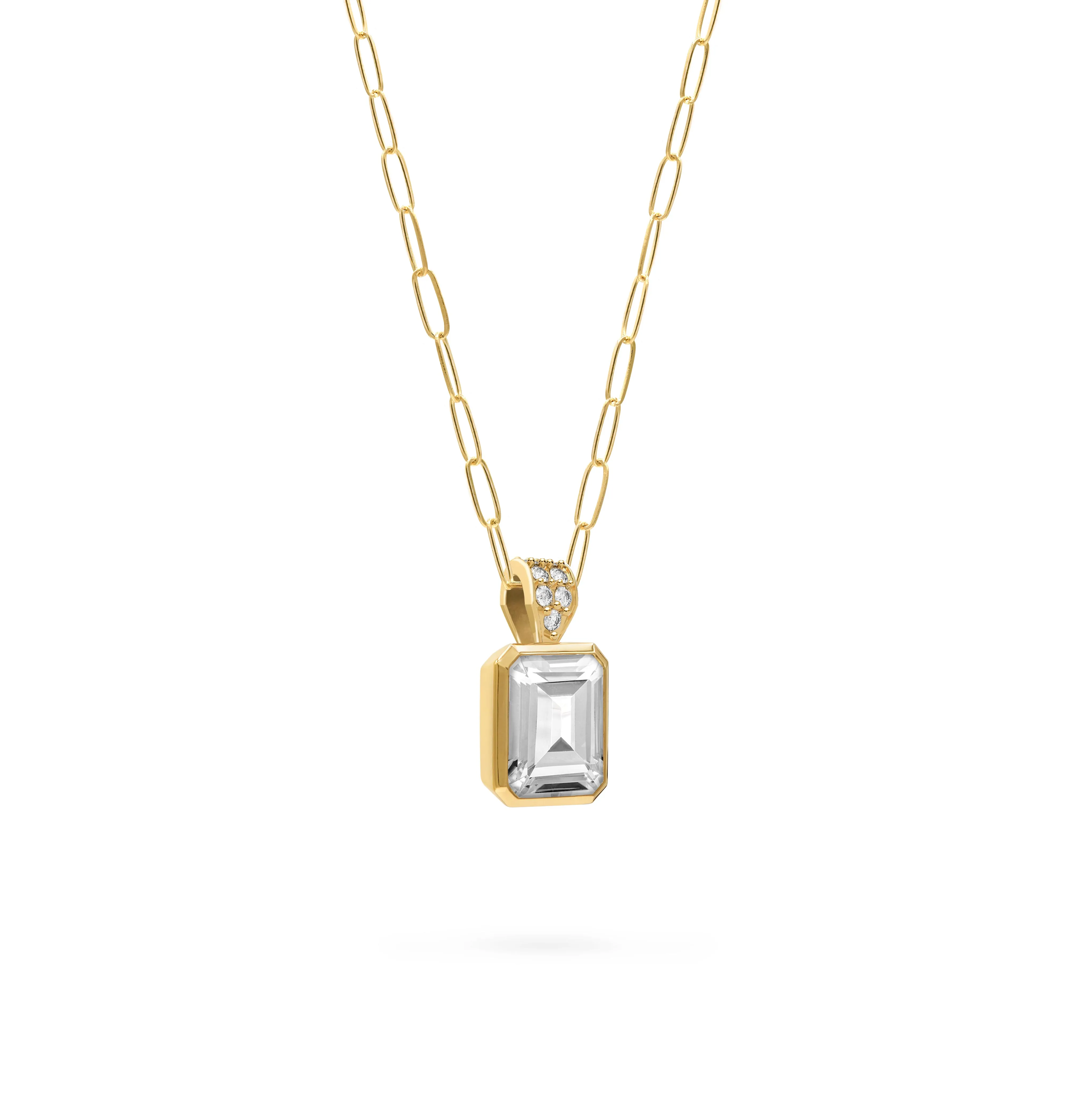 Personalized Warren Birthstone Pendant with Diamond Bale in 14k Gold sold by Haverhill product image thumbnail 4
