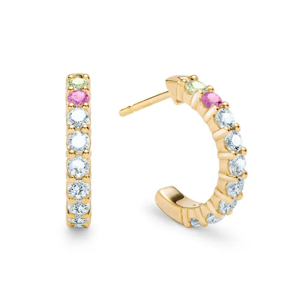 Personalized Rosecliff Birthstone Earrings in 14k Gold sold by Haverhill