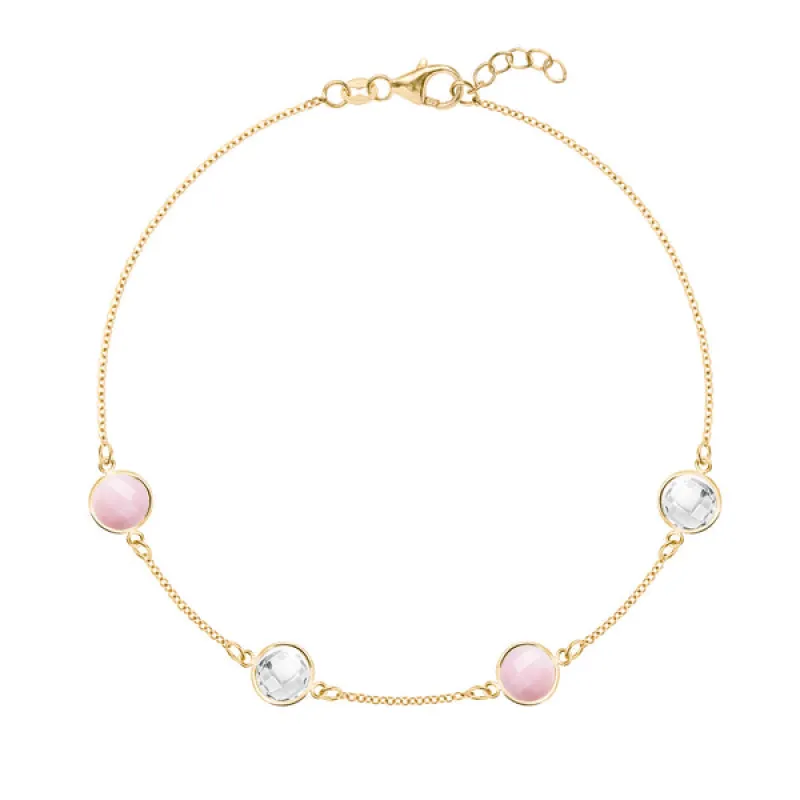 Personalized Grand 4 Birthstone Bracelet in 14k Gold sold by Haverhill