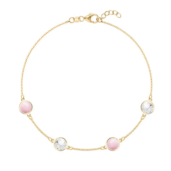 Personalized Grand 4 Birthstone Bracelet in 14k Gold sold by Haverhill