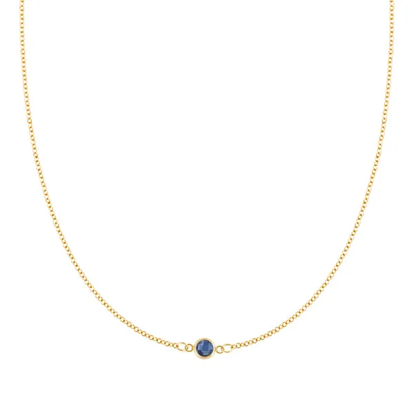 Personalized Classic 1 Birthstone Necklace in 14k Gold sold by Haverhill