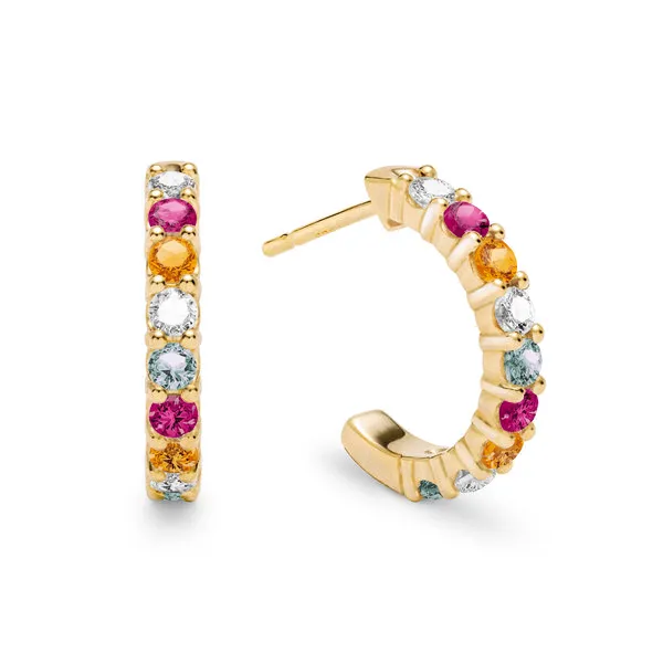 Personalized Rosecliff Birthstone Earrings in 14k Gold sold by Haverhill