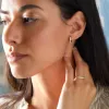 Personalized Rosecliff Birthstone Earrings in 14k Gold sold by Haverhill