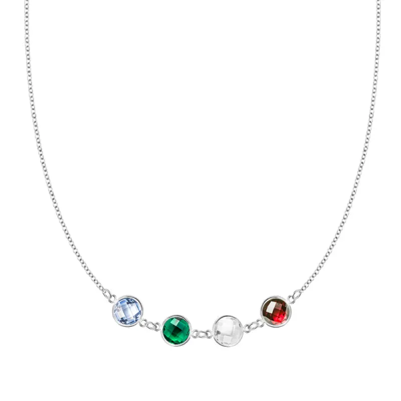 Personalized Grand 4 Connected Birthstone Necklace in 14k Gold sold by Haverhill