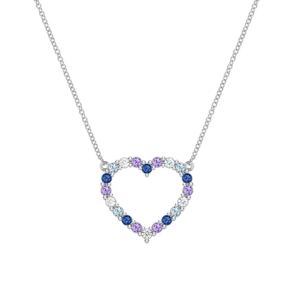 Personalized Rosecliff Heart Birthstone Necklace in 14k Gold sold by Haverhill