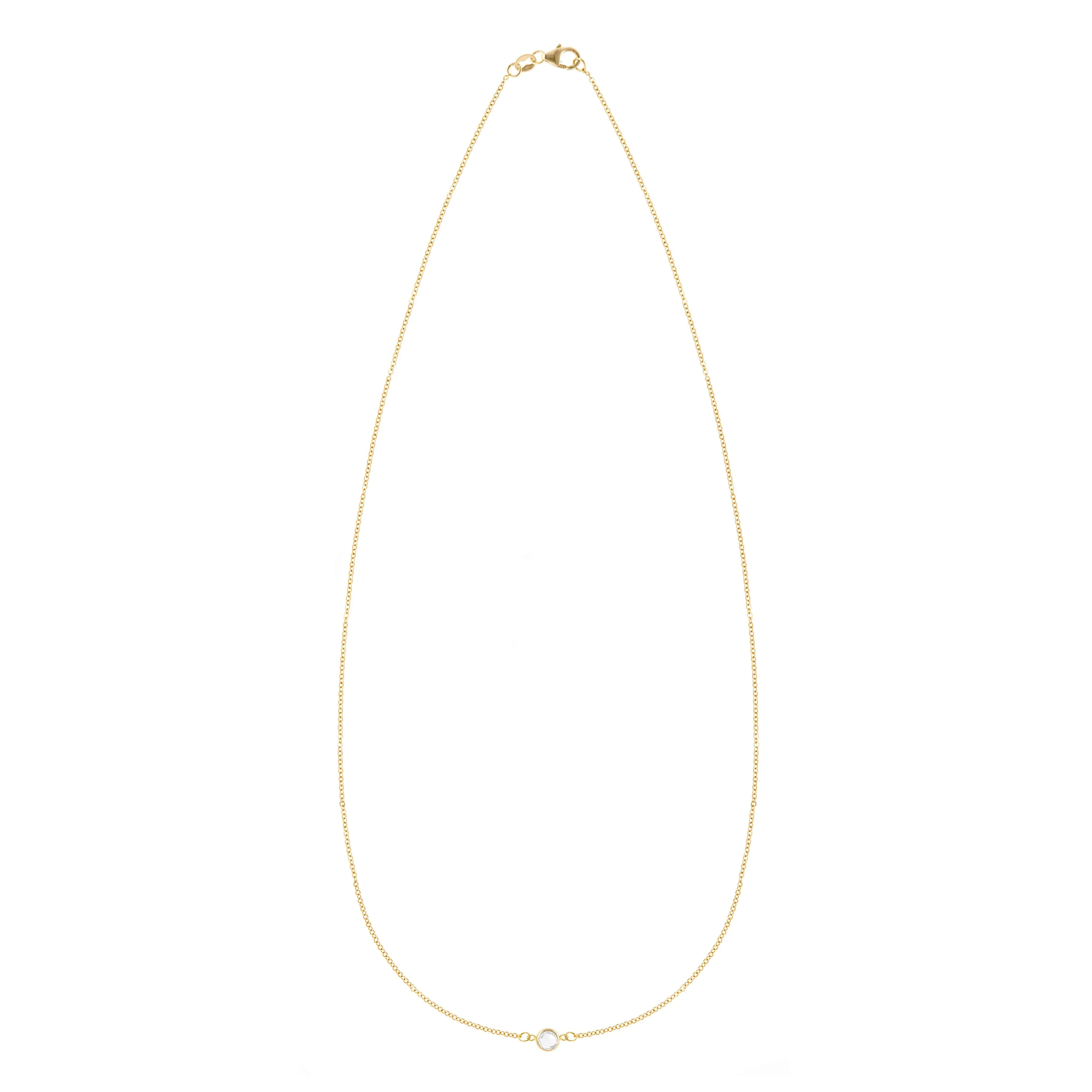 Personalized Classic 1 Birthstone Necklace in 14k Gold sold by Haverhill product image thumbnail 4