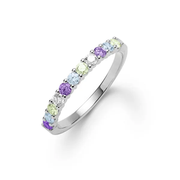 Personalized Rosecliff Birthstone Stackable Ring in 14k Gold sold by Haverhill