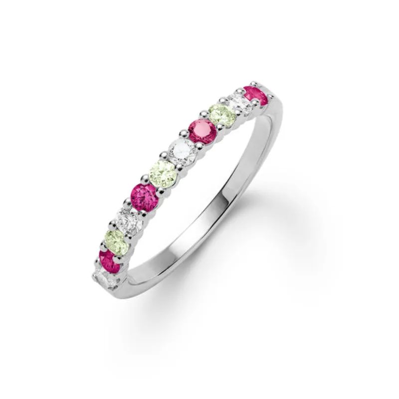 Personalized Rosecliff Birthstone Stackable Ring in 14k Gold sold by Haverhill