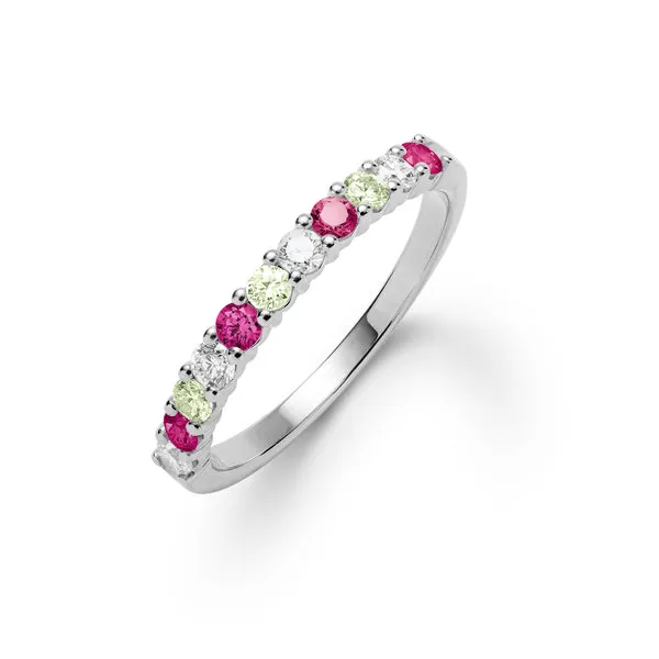 Personalized Rosecliff Birthstone Stackable Ring in 14k Gold sold by Haverhill