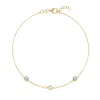 Personalized Classic 3 Birthstone Bracelet in 14k Gold sold by Haverhill