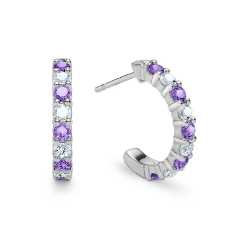 Personalized Rosecliff Birthstone Earrings in 14k Gold sold by Haverhill