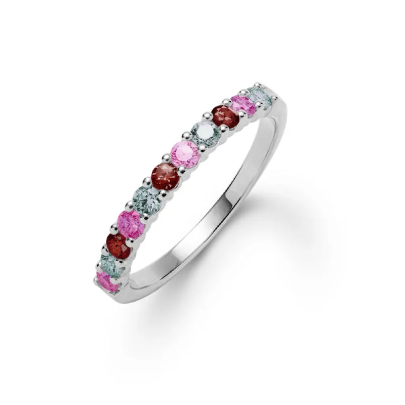 Personalized Rosecliff Birthstone Stackable Ring in 14k Gold sold by Haverhill