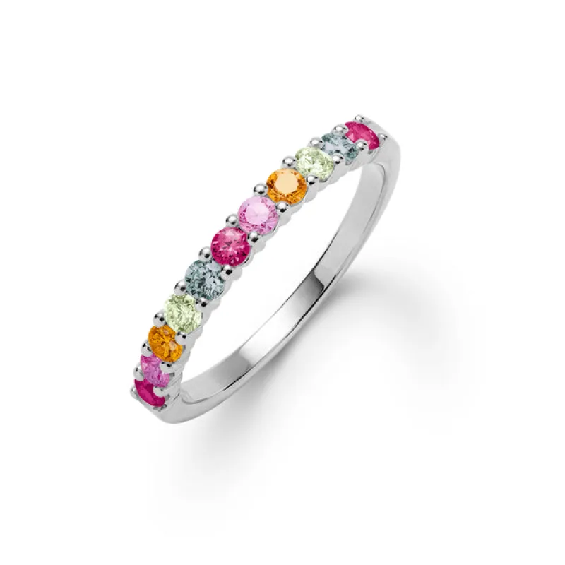 Personalized Rosecliff Birthstone Stackable Ring in 14k Gold sold by Haverhill