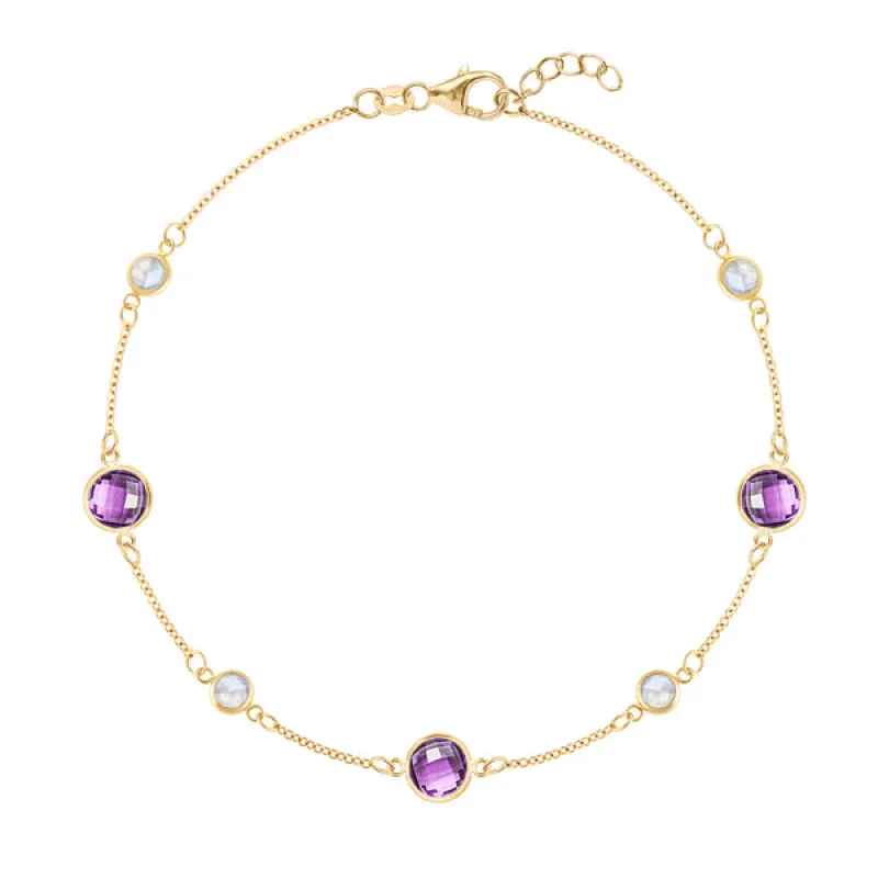 Personalized Bayberry Grand & Classic 7 Stone Bracelet in 14k Gold sold by Haverhill