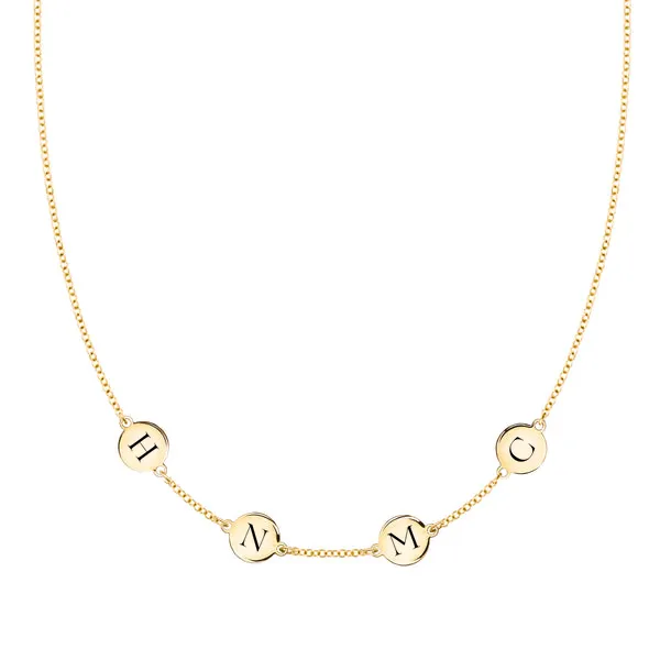 Personalized 4 Letter Necklace in 14k Gold (Single Spacing) sold by Haverhill