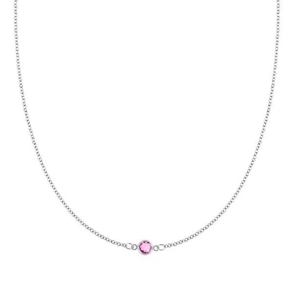 Personalized Classic 1 Birthstone Necklace in 14k Gold sold by Haverhill