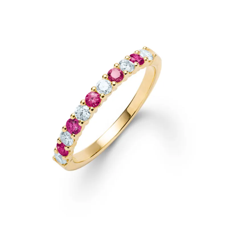 Personalized Rosecliff Birthstone Stackable Ring in 14k Gold sold by Haverhill