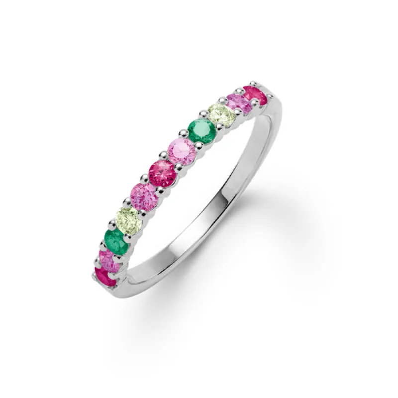 Personalized Rosecliff Birthstone Stackable Ring in 14k Gold sold by Haverhill