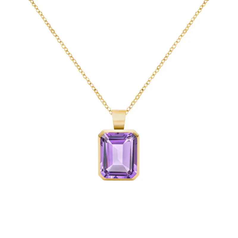 Warren Amethyst Pendant in 14k Gold (February) sold by Haverhill