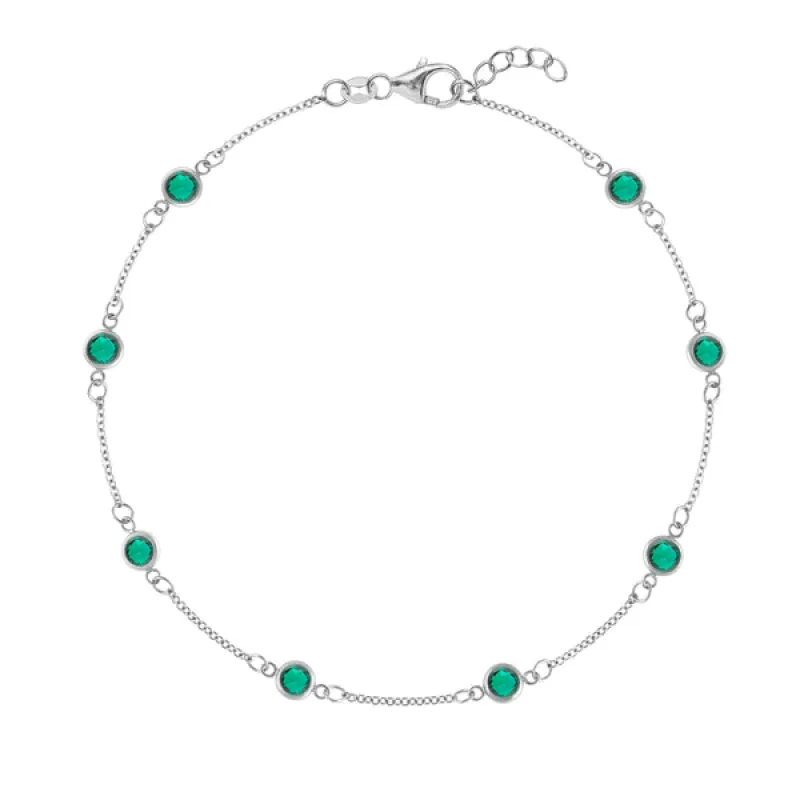 Personalized Classic 8 Birthstone Bracelet in 14k Gold sold by Haverhill