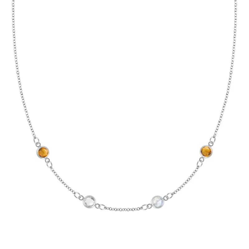 Personalized Classic 4 Birthstone Necklace in 14k Gold sold by Haverhill