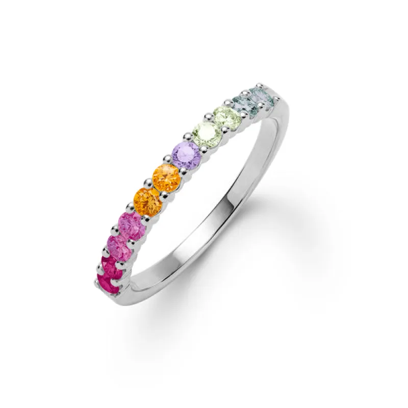 Personalized Rosecliff Birthstone Stackable Ring in 14k Gold sold by Haverhill
