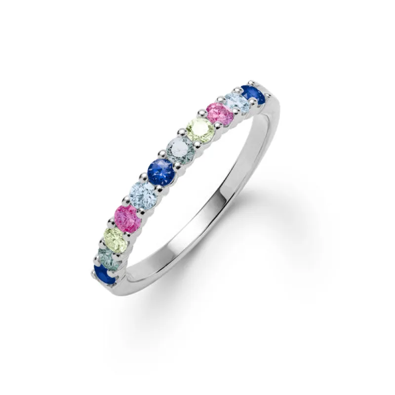 Personalized Rosecliff Birthstone Stackable Ring in 14k Gold sold by Haverhill