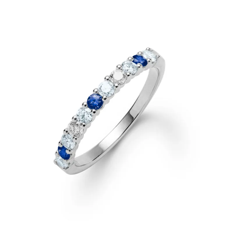 Personalized Rosecliff Birthstone Stackable Ring in 14k Gold sold by Haverhill