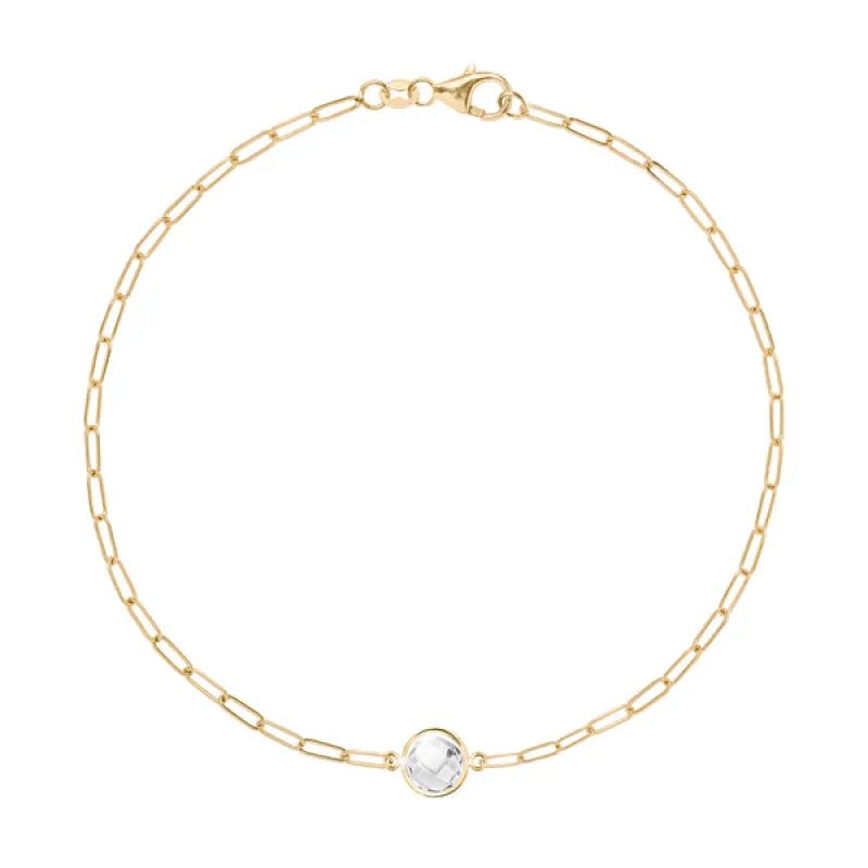 Personalized Grand 1 Birthstone Adelaide Mini Bracelet in 14k Gold sold by Haverhill