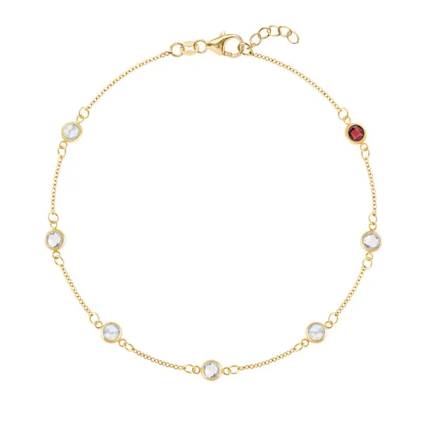 Personalized Classic 7 Birthstone Bracelet in 14k Gold sold by Haverhill