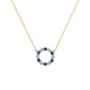 Personalized Rosecliff Small Circle Birthstone Necklace in 14k Gold sold by Haverhill