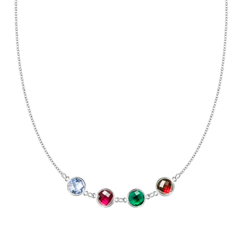 Personalized Grand 4 Connected Birthstone Necklace in 14k Gold sold by Haverhill