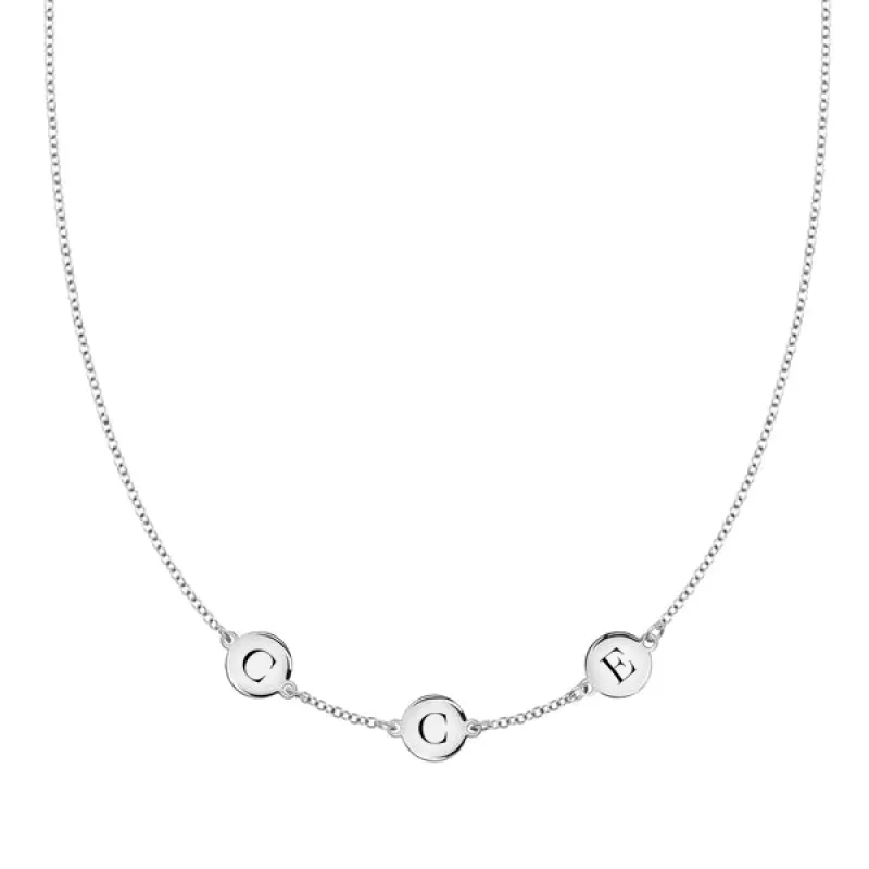 Personalized 3 Letter Necklace in 14k Gold (Single Spacing) sold by Haverhill