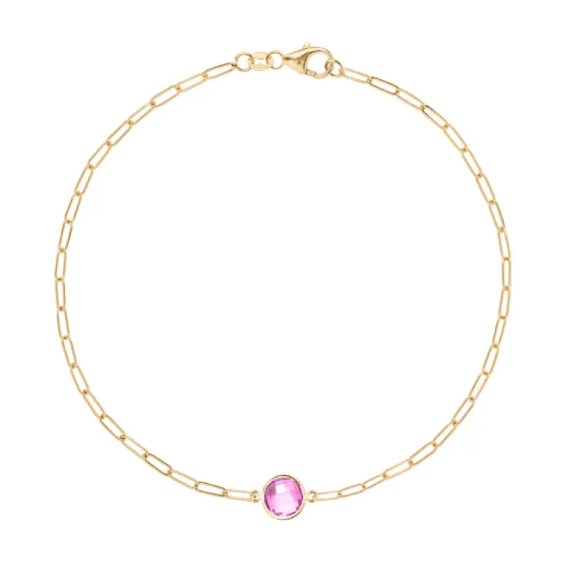 Personalized Grand 1 Birthstone Adelaide Mini Bracelet in 14k Gold sold by Haverhill