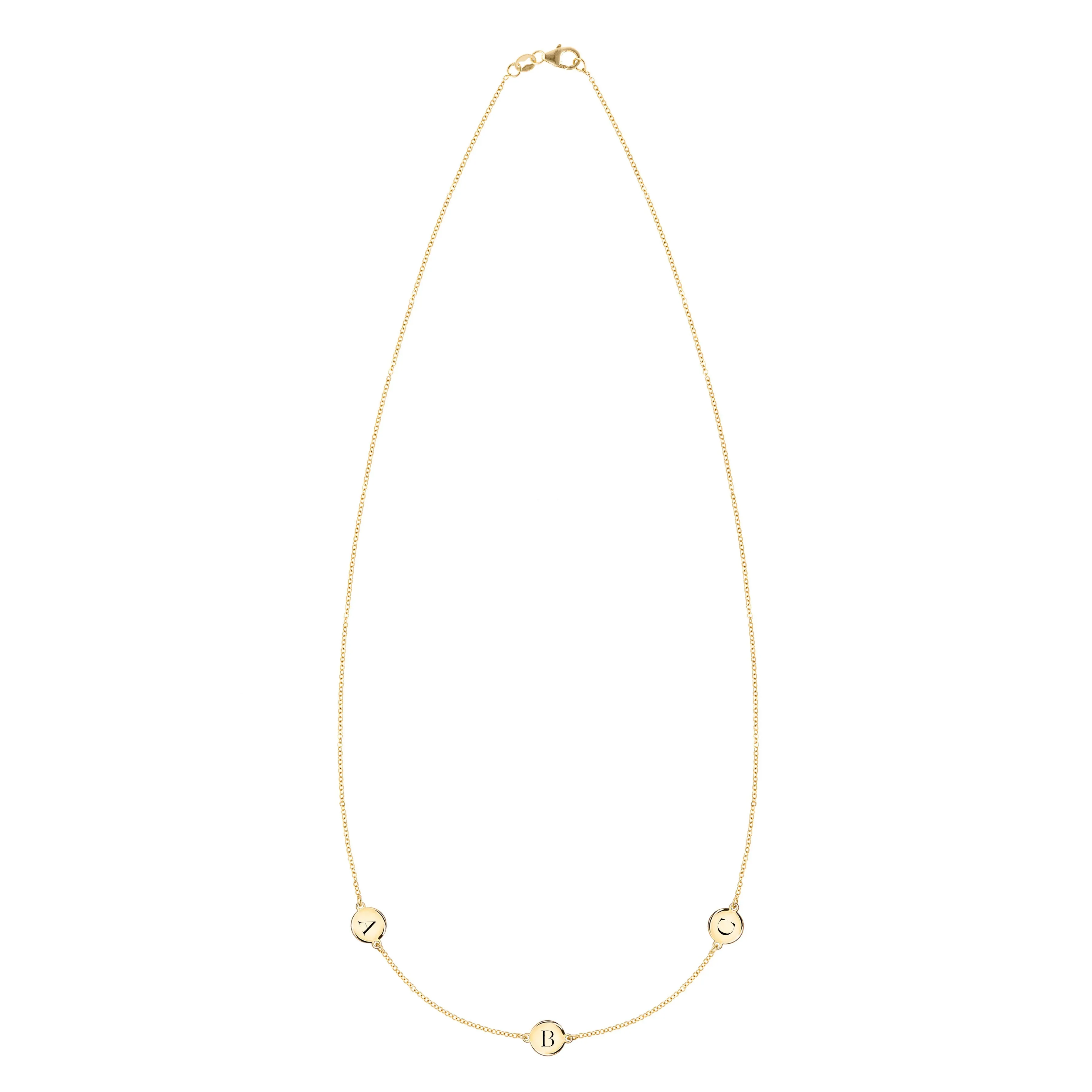 Personalized 3 Letter Necklace in 14k Gold (Double Spacing) sold by Haverhill product image thumbnail 4
