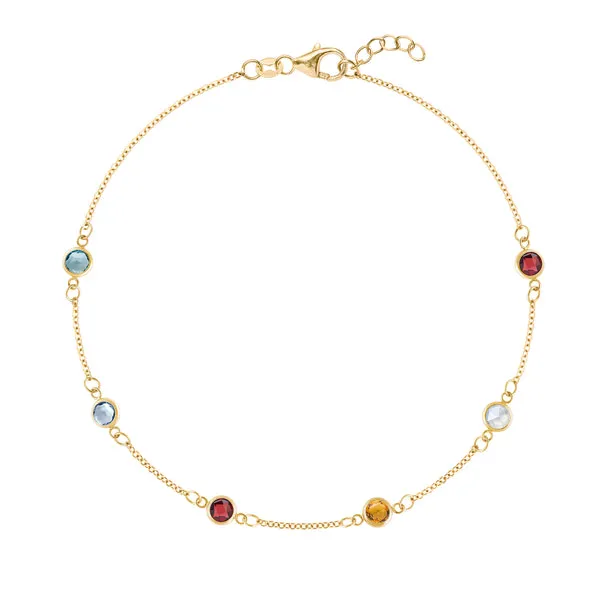 Personalized Classic 6 Birthstone Bracelet in 14k Gold sold by Haverhill