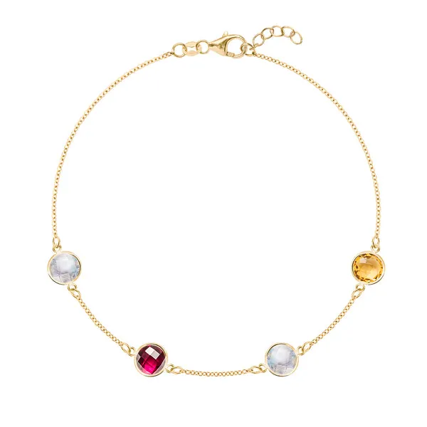 Personalized Grand 4 Birthstone Bracelet in 14k Gold sold by Haverhill